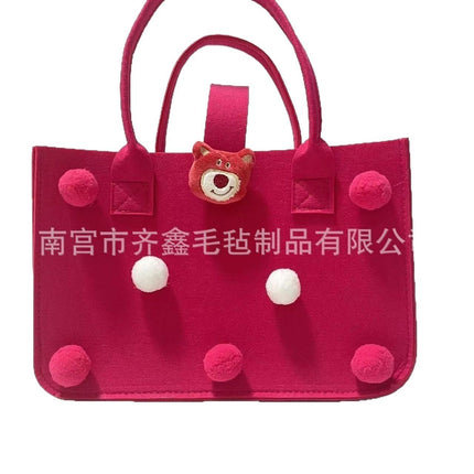 Factory Supplies Trendy Bags for 100-Day Celebrations, Birthday Favors, Cartoon Felt Bags, Student Lunch Box Storage