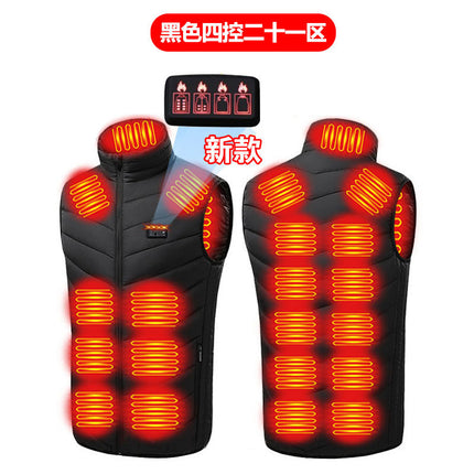Cross-border Explosions Winter Heating Vest Three-gear Intelligent Adjustment USB Power Supply Cold-resistant Warm Heating Clothing for Men and Women
