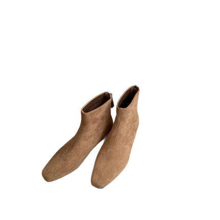 Women's Elegant Low-Heeled Chelsea Boots 2025 New Boots Autumn and Winter Thick-Heeled Women's Short Boots with Skirts Slim Boots