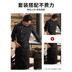 Black Top Long Sleeve Black TAL2003 Long Apron / M