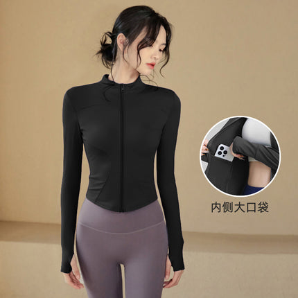 Fitness Clothing, Sports Running Suit, Long-Sleeved Jacket, Spring New Style, Pilates Training Yoga Clothing, Women's Quick-Drying Tops