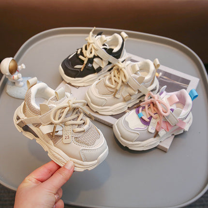 Girls' sneaker Spring and Autumn new boys' sneaker children's mesh clunky sneakers girls' running shoes fashionable children's shoes