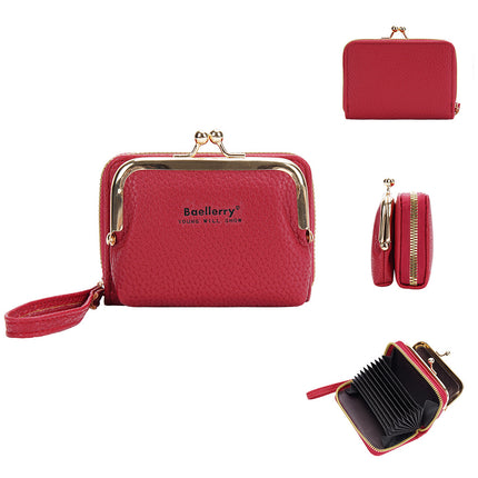 Baellerry New Women's Coin Purse Japanese Style Lychee Pattern Zipper Organ Mini Small Bag Wholesale Card Holder
