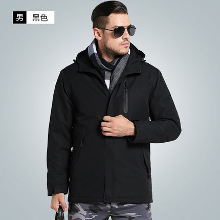 Cross-Border Smart Heated Jacket, New Fashion Couple's Cotton Coat, Men's Waterproof Clothing, Windproof and Warm Mountaineering Clothing