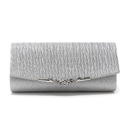 Cross-Border Popular Exquisite Pleated Evening Bag, Fashionable and Versatile Envelope Bag, Elegant Socialite Ball Wedding Dress, Stylish