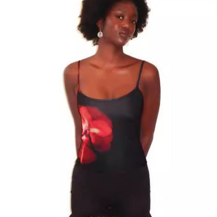 Amazon Foreign Trade Fashion Sexy Slim-Fit Crop Top with Printed Strapless Design, Slimming and Sexy Style