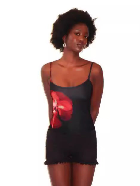 Amazon Foreign Trade Fashion Sexy Slim-Fit Crop Top with Printed Strapless Design, Slimming and Sexy Style