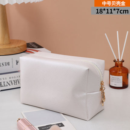 Ins Style Simple New Cosmetic Bag Women Hand Portable Square Waterproof Simple Travel Toiletry Storage Bag