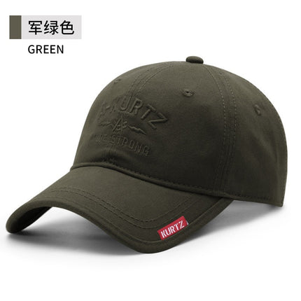Baseball Cap for Men, New Spring/Summer Trendy Korean Style Embroidered Versatile Hard-Brimmed Large Brim Sun Protection Visor Cap