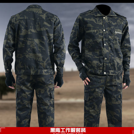Spring and Autumn Camouflage Clothing Men's Suit Site Wear-resistant Dirty-resistant Labor Protection Work Clothes Auto Repair Machine Repair Welding Suit