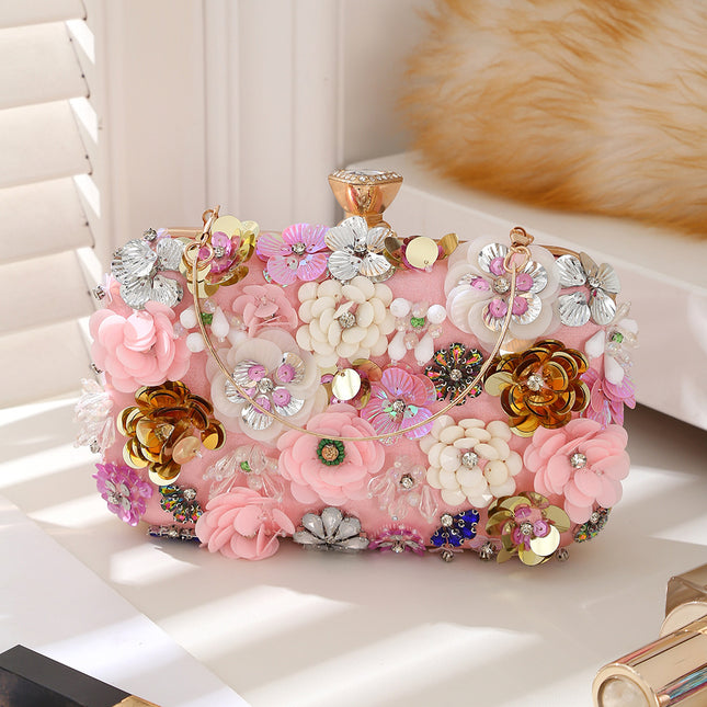 Cross-Border Hot-Selling Floral Handbag, Stylish Evening Bag, Versatile Floral Tote Bag, Can Be Worn Cross-Body, Exquisite Princess Diana Bag