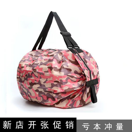 Thickened large capacity shoulder polyester portable spring roll portable storage bag storage organ folding shopping bag clothes