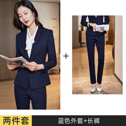 High-end professional suit women's spring and autumn fashion hotel front desk work clothes property customer service bank cashier work clothes