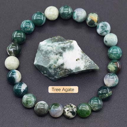 SHINE/TEMU Cross-border Natural Stone Agate Crystal Beaded Bracelet Apatite Lapis Lapis Bracelet for Men and Women