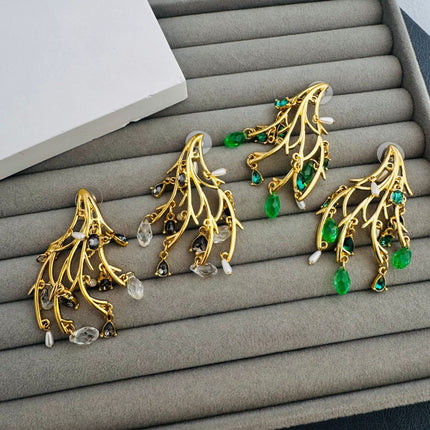 Oscar European and American Medieval Style Retro Old High-End Niche Design Fashionable Stylish S925 Silver Needle Earrings for Women