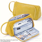 Corduroy triangle pencil case [yellow]