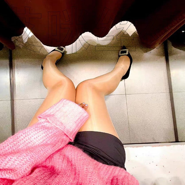 wine red horse oil socks plus size foreign trade hot horse oil socks oil bright smooth pantyhose 5d silky bright silk translucent surface