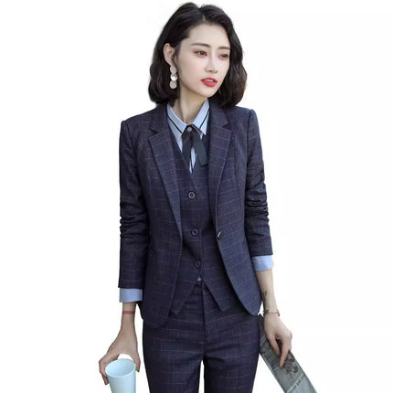 Professional Suit for Women 2024 New Plaid Formal Suit for Women, Small Suit, Fashionable Elegant, Business Elegant Suit for Women
