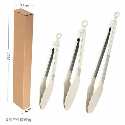 Cross-Border Silicone Clips, High Temperature Resistant Kitchen Anti-Scalding Barbecue Barbecue Clips, Food Clips, Household Stainless Steel Steak Clips
