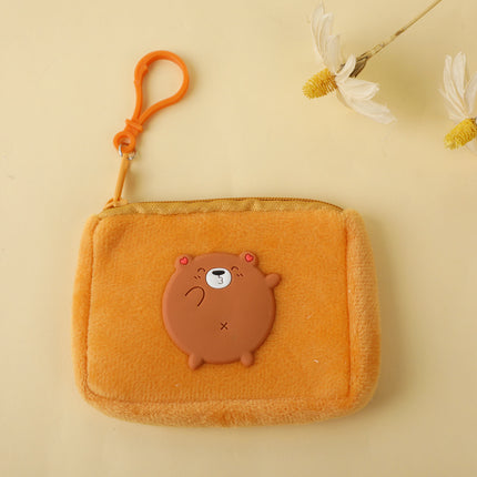 Cute plush coin purse children girl heart student mini wallet key storage bag portable earphone bag wholesale