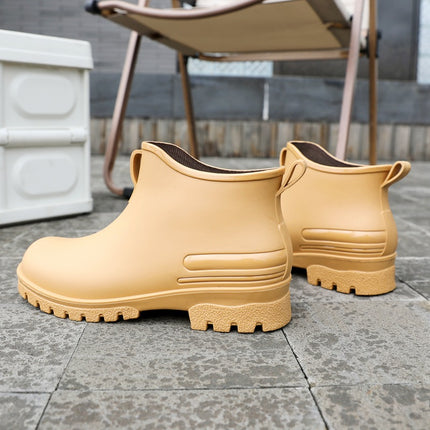 Outdoor Fashion All-match Rain Shoes for Men and Women Couple Waterproof Non-slip Wear-resistant Water Shoes for Food Buying Fishing Camping Rubber Shoes