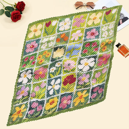 New wrinkled small square scarf female Korean imitation silk printed wrinkled small scarf Joker scarf decorative scarf wholesale