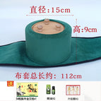 Bamboo three-needle large + green velvet cloth cover +54 gold moxa stick + essential oil + picture