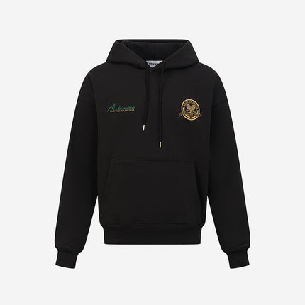 Unf 2024 Autumn and Winter New American Heavyweight 440g Loose Tennis Theme Printed Velvet Hooded Sweatshirt for Men and Women
