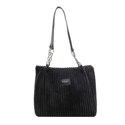 Large-Capacity Corduroy Chain Armpit Bag Tote Bag Women's Bag 2025 New Autum Trendyy Shoulder Commuter Bag