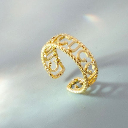 s925 sterling silver plated ring Women's wholesale niche women's high-end sense ins style simple ring light luxury retro ring wholesale