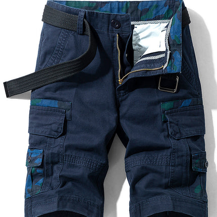 Men's Trendy Casual Pants Japanese Tooling Shorts Functional Straight Multi-Bag Pants Cross-Border Amazon