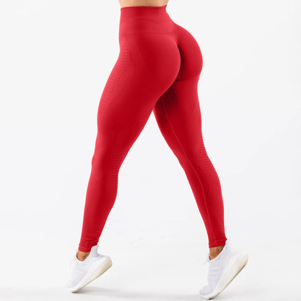 Amazon Seamless Jacquard Tight Yoga Pants Women's Super Soft Hand-feel Body-fit Cationic Cropped Pants Fitness Pants