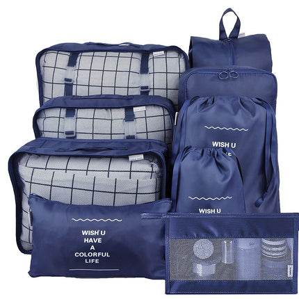 Hot Selling Clothes Finishing Storage Bag Nine-Piece Suit Large Capacity Luggage Case Multi-Size Travel Supplies Storage Bag
