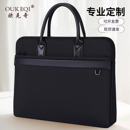 Business Document Waterproof Briefcase Canvas Briefcase Men's Handbag Document Bag Information Bag Large Capacity Printing