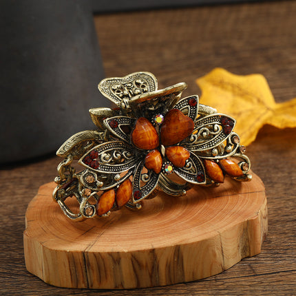 Retro Butterfly Medium Hair Grab Light Luxury Resin Grab Clip High-end High-face Value Big Grab Back Hair Accessories