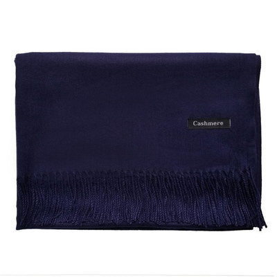 High-End Warm Imitation Cashmere Scarf for Women in Autumn and Winter Pure Color Elegant Versatile Tassel Shawl Fashionable Outer Dual-Purpose Scarf