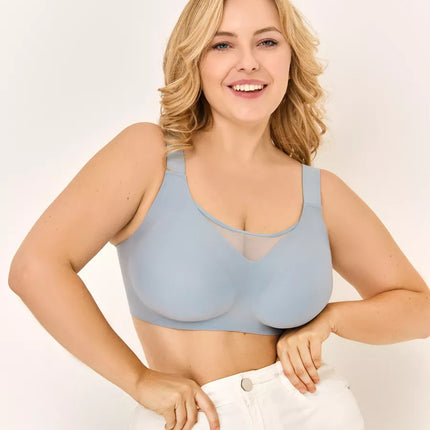 Cross-Border Plus-Size Lingerie, Wide Shoulder Straps, Seamless Lingerie for Women with Large Busts, Minimizing Bra, Wireless Bra, Custom Lingerie