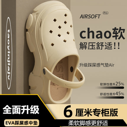 Women's High-Heeled Clogs for Outdoor Wear, Ultra-Thick Sole Height-Increasing Non-Slip Beach Sandals, Closed-Toe Sandals for Women, Summer 2025 Outdoor Wear