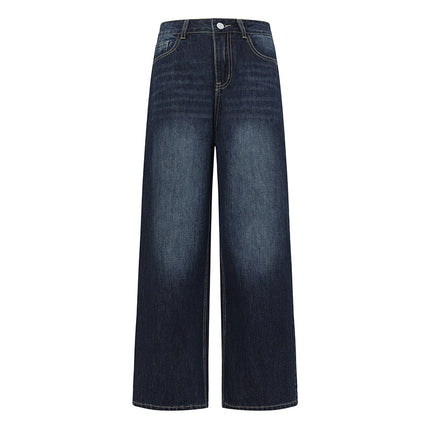 Light Color Wide Leg Jeans Women's 2025 Summer New Style Straight Loose High Waist Dummy Slimming All-match Mop Pants