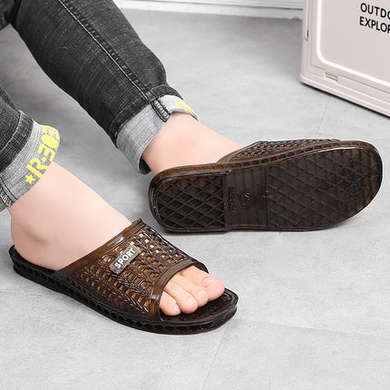 Crystal Slippers for Men in Summer, Versatile, Breathable, Home, Retro, Non-Slip, Anti-Odor, Wear-Resistant, Quick-Drying, Bathroom Bathing Slippers