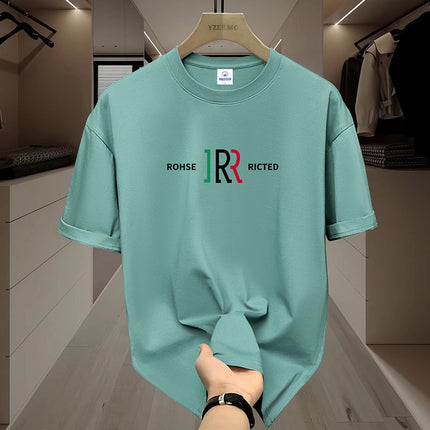 Summer Trendy All-match Breathable Pure Cotton Short-sleeved T-shirt Men's Teenagers Loose Round Neck Casual Half-sleeved T-shirt
