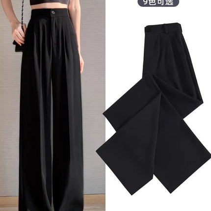 Narrow Wide-Leg Pants for Women 2026 Spring New High-Waisted Drapey Loose Casual Pants Petite Suit Floor-Length Pants
