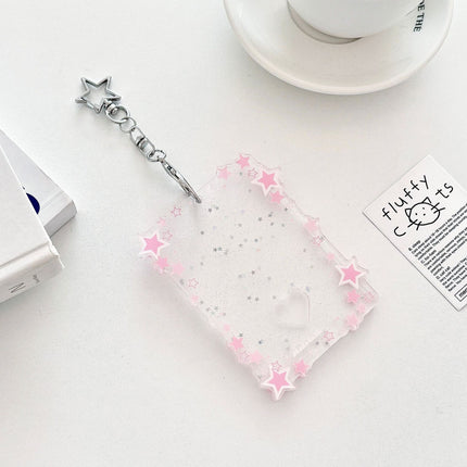 Original Glitter Star Version Card Holder Fan Small Card 3inch Acrylic Card Holder Small Card Polaroid Card Holder Gumei
