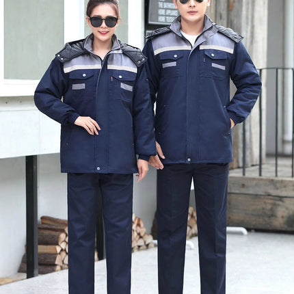 Winter Work Clothes Cold-proof Cotton Coat Thickened Work Protection Clothing Factory Workshop Factory Clothes Printing Thickened Cotton Coat
