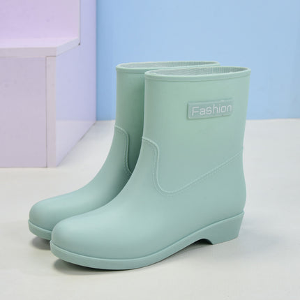 Fashionable Women's Short Rain Boots, Warm Cotton Rain Boots, Women's Kitchen Canteen Water Shoes, Bathroom Non-Slip Rubber Shoes, Women's Rain Boots