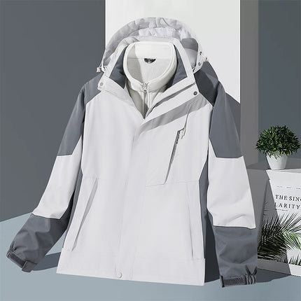 Special Price School Group Clothing Disassembly Outdoor Jacket Autumn and Winter Waterproof Couple Three-In-One Hooded Sports Mountaineering Clothing