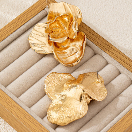 European and American Cross-Border Hot-Selling Elegant Floral Earrings 2025 New High-End Exquisite Versatile Earrings for Women Wholesale