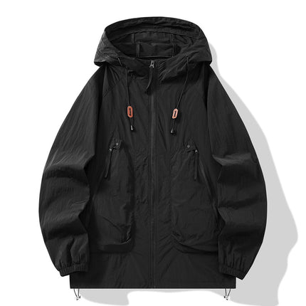 New Sunscreen Clothing Men's and Women's Couple Hooded Sunscreen Clothing Trendy Thin Outdoor Sports Waterproof Tooling Sunscreen Jacket