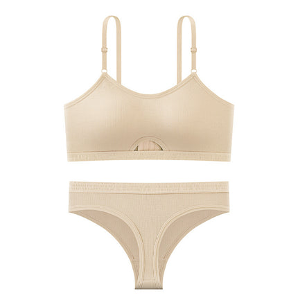 Cross-border Simple Casual Women's Underwear suit Breathable Comfortable Sling Beautiful Back Sports Women's Bra Underwear suit