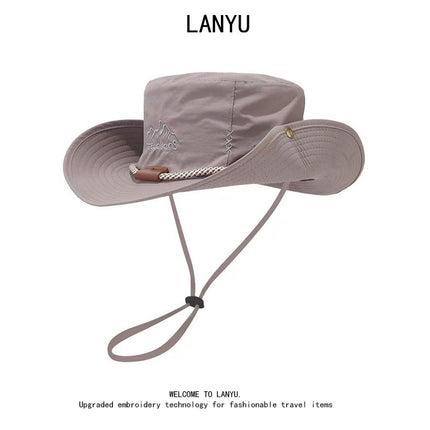 Outdoor Breathable Summer Fisherman Hat for Men and Women Camping Mountaineering Sun Protection Hat Fishing Sun Hat for Women and Men Large Brim Sun Protection